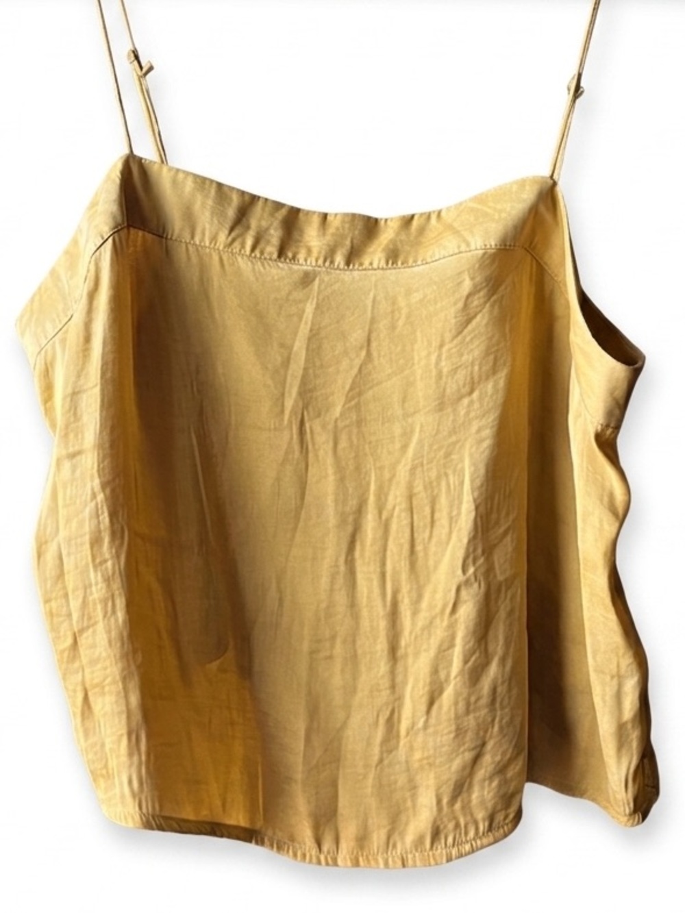Urban Outfitters Debbie Satin Square Neck Cami in Mustard Yellow size M